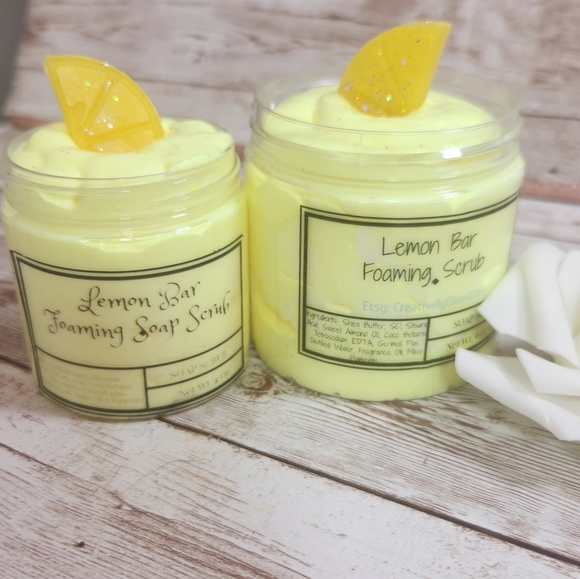 Lemon Cookie Bar Whipped Foaming Sugar Scrub. Exfoliating Body Wash & … - Picture 3 of 7